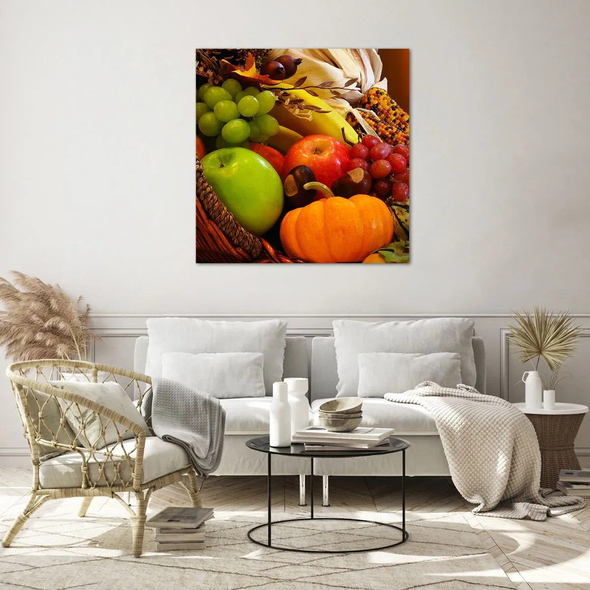 Impression sur verre - Image sur verre - Panier de récolte - 70x70 cm