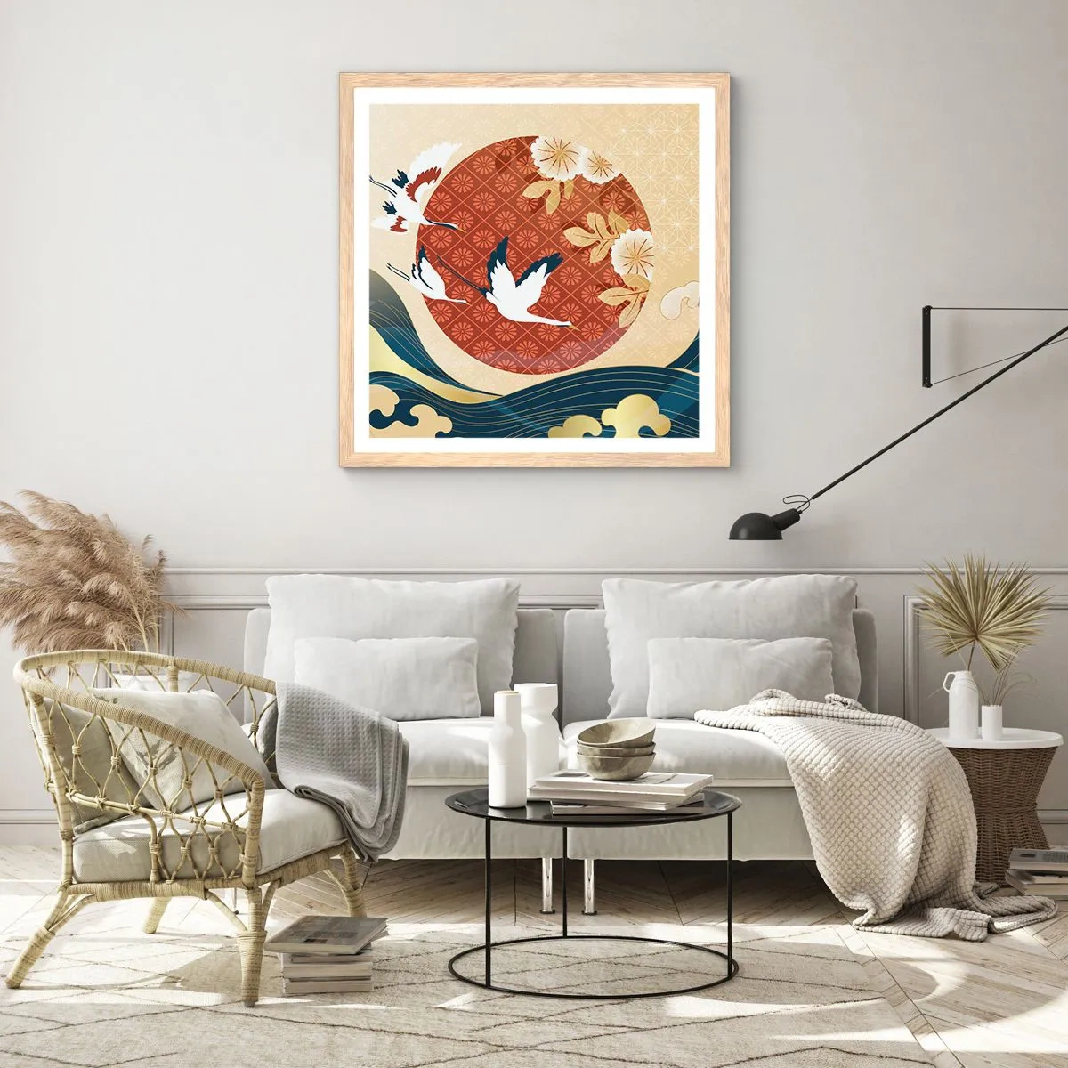 Affiche dans un chêne clair - Poster - Conte japonnais - 40x40 cm