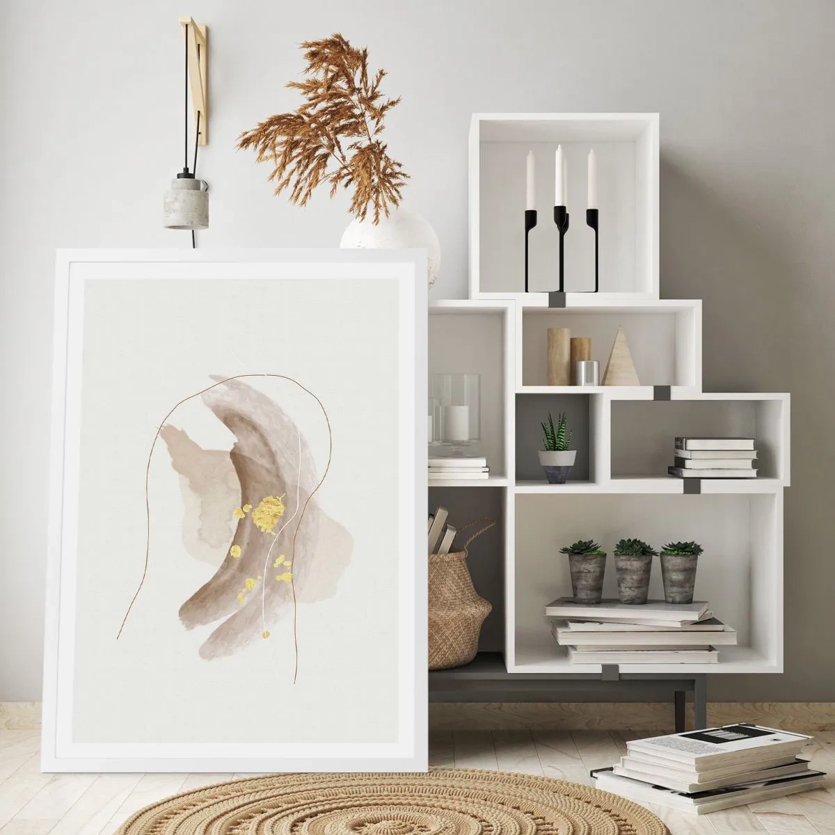 Affiche dans un cadre blanc - Poster - rencontré dans l'espace - 70x100 cm