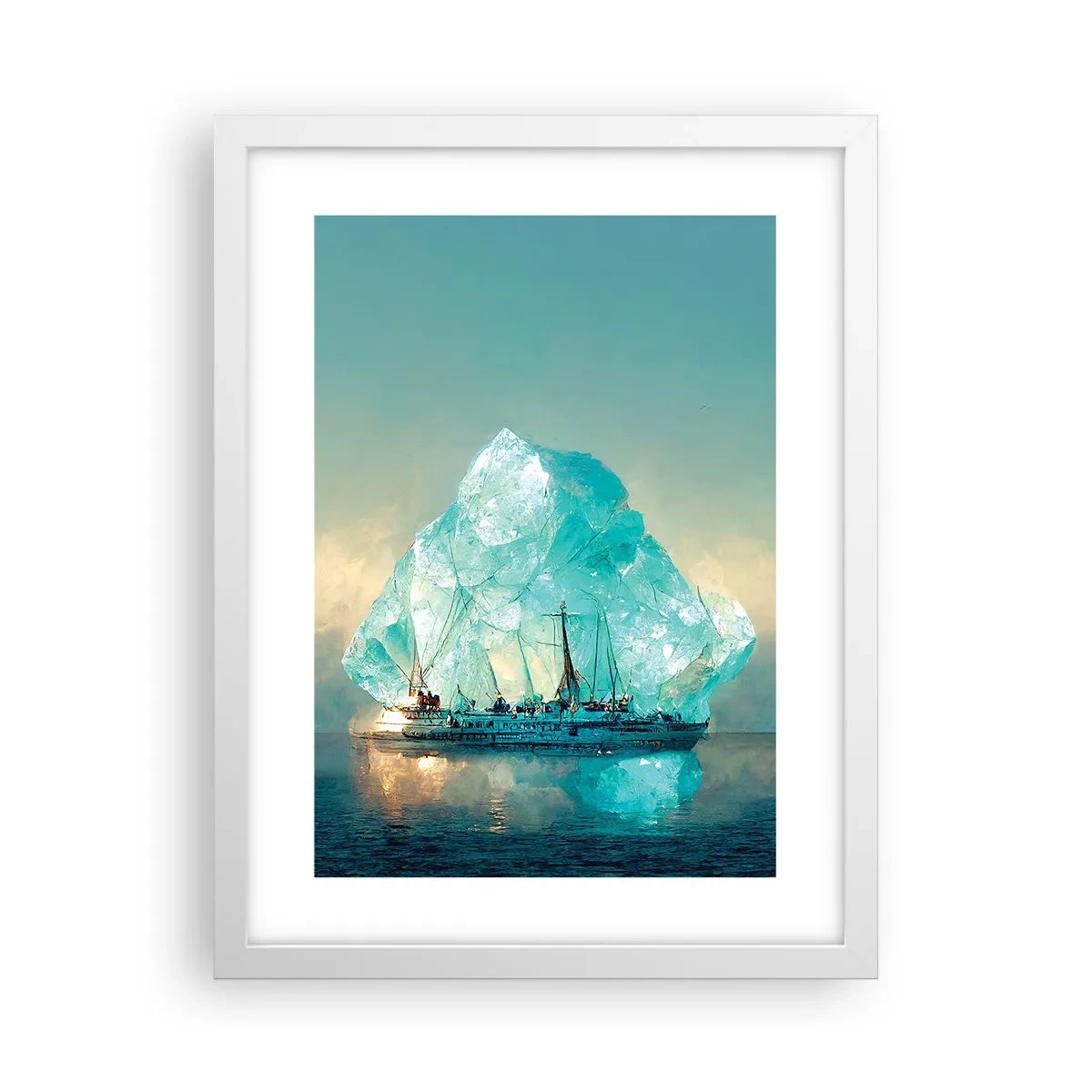 Affiche dans un cadre blanc - Poster - Diamant arctique - 30x40 cm