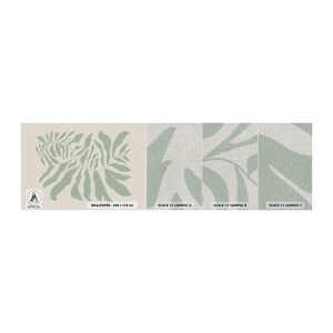 Échantillon de Papier Peint Premium Canvas - Brindille d'émeraude - Bohème, Usine, Botanique - 100x30 cm