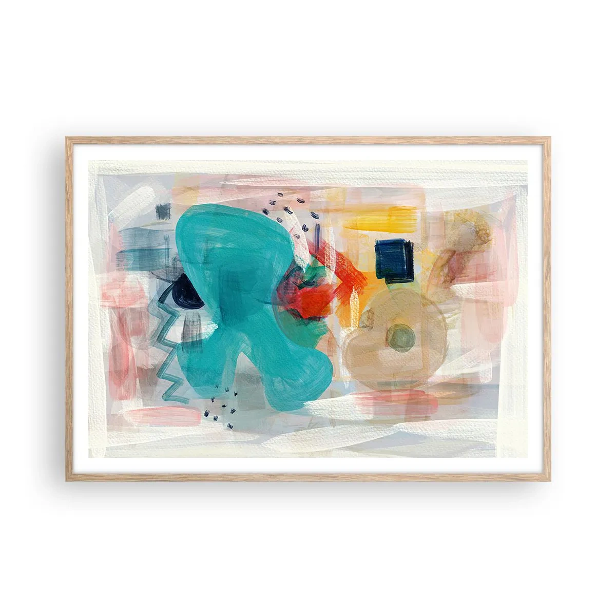 Affiche dans un chêne clair - Poster - Jeu de couleurs - 100x70 cm