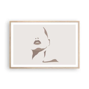 Affiche dans un chêne clair - Poster - Fait de lumière et d'ombre - 91x61 cm