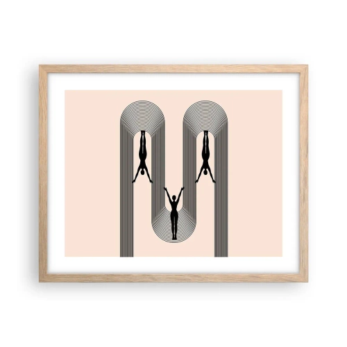 Affiche dans un chêne clair - Poster - Les jambes en l’air - 50x40 cm