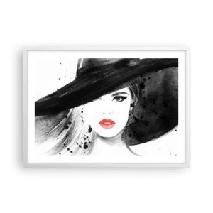 Affiche dans un cadre blanc - Poster - Dame en noir - 70x50 cm