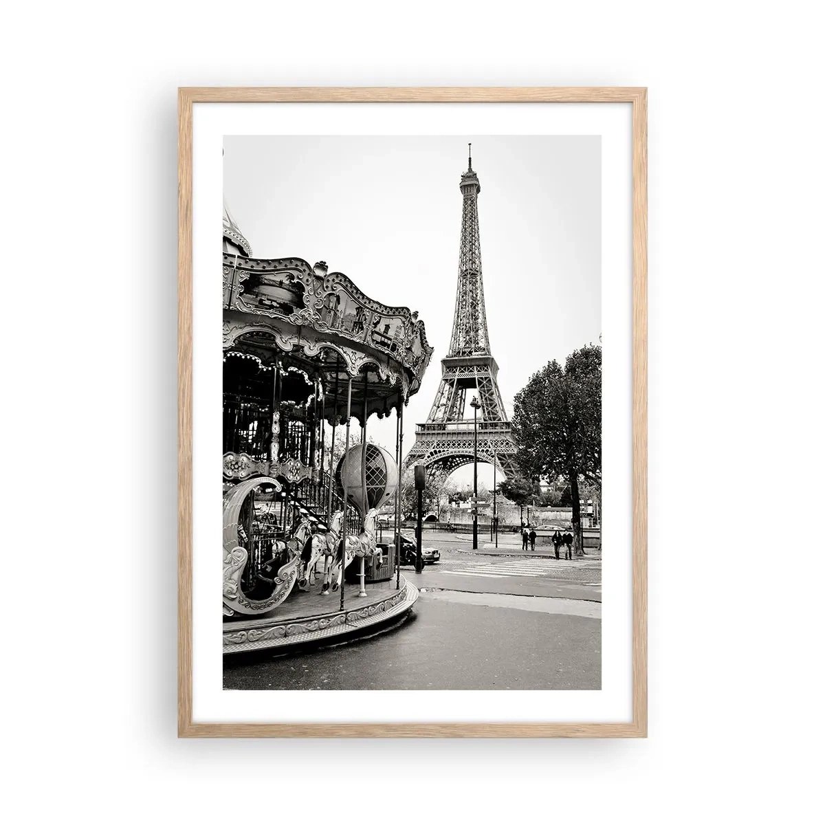 Affiche dans un chêne clair - Poster - Aussi amusant, ce n'est qu'à Paris - 50x70 cm