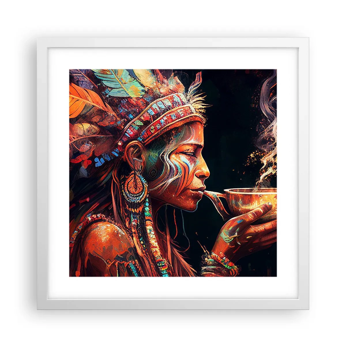 Affiche dans un cadre blanc - Poster - Rituel magique - 40x40 cm