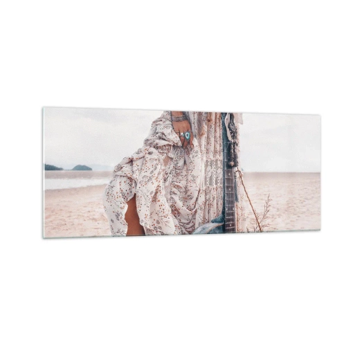 Impression sur verre - Image sur verre - Enfant de fleur en route - 100x40 cm