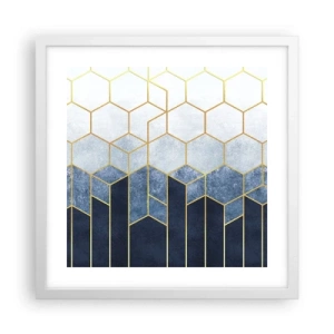 Affiche dans un cadre blanc - Poster - Composition en rythme syncopé - 40x40 cm