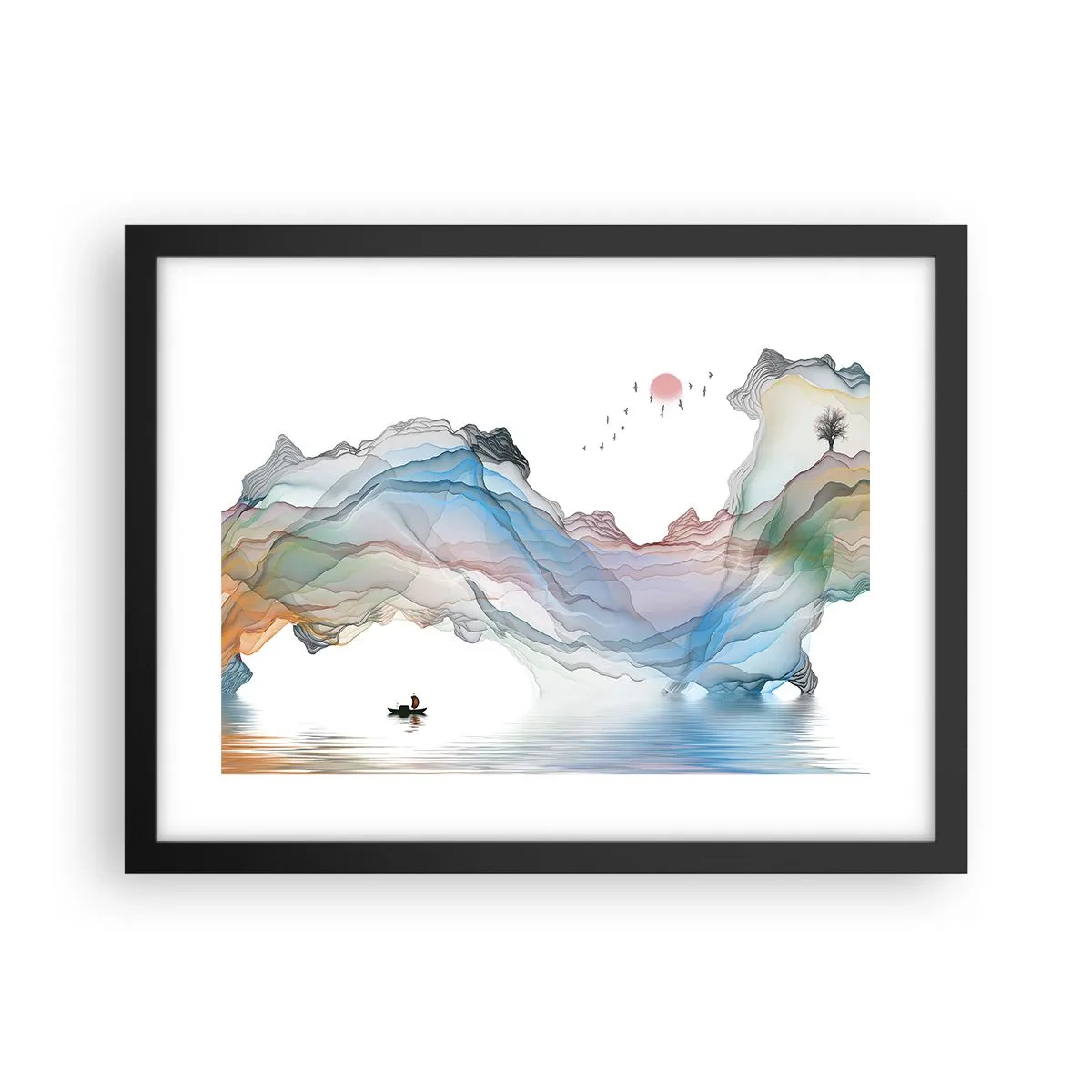 Affiche dans un cadre noir - Poster - Vers les montagnes de cristal - 40x30 cm