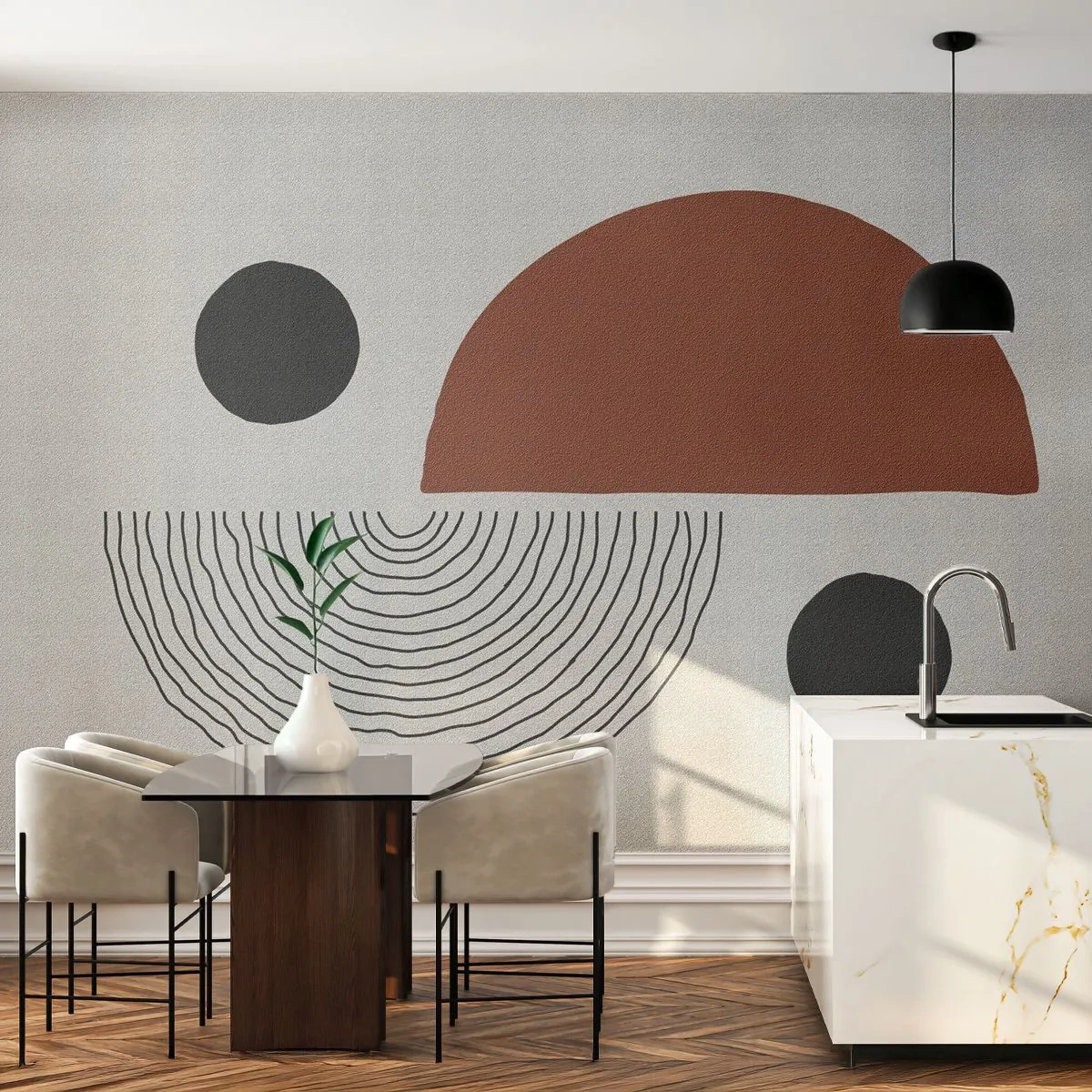 Papier Peint Photo Standard Eco - Perfection de la roue - Abstraction, Morceau, Art moderne - 400x280 cm