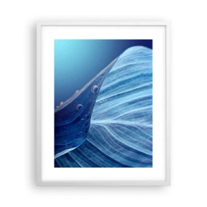 Affiche dans un cadre blanc - Poster - Gouttes cachées du bleu - 40x50 cm