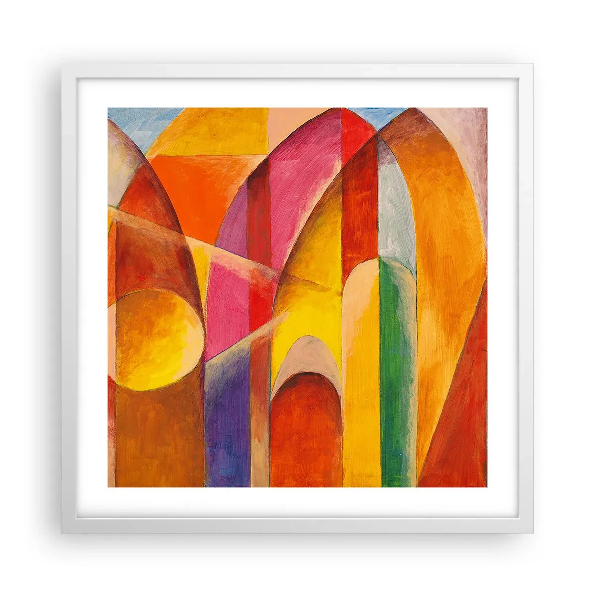 Affiche dans un cadre blanc - Poster - Cathédrale du soleil - 50x50 cm