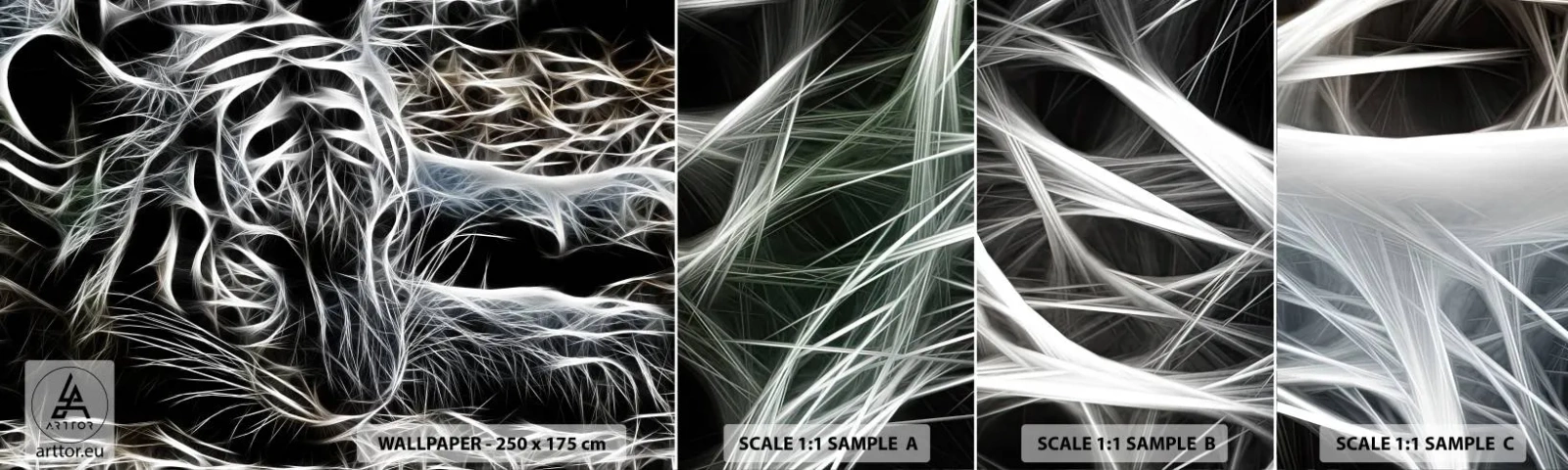 Échantillon De Papier Peint Standard Eco - Une étude de la légèreté du chat - Abstraction, Tigre, Animaux - 100x30 cm