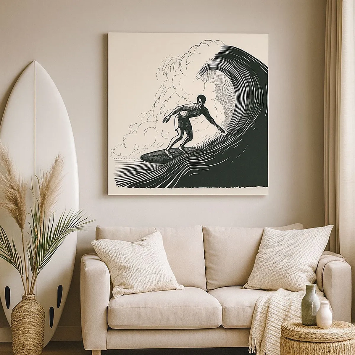 Impression sur toile - Image sur toile - Le roi de la vague - 30x30 cm