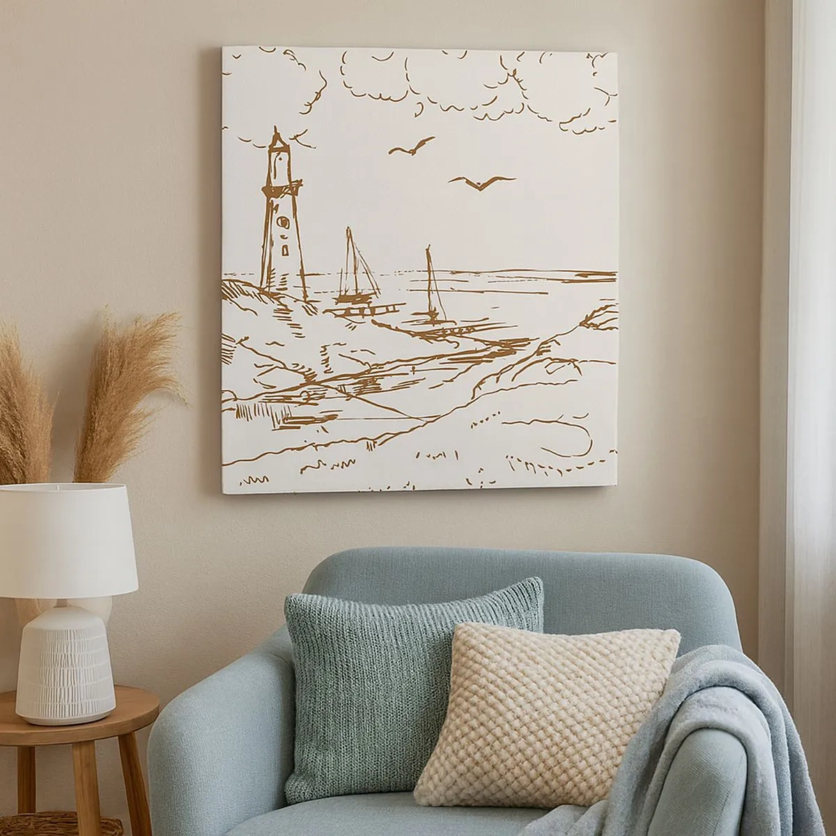 Impression sur toile - Image sur toile - Esquisse de souvenirs d'été - 30x30 cm