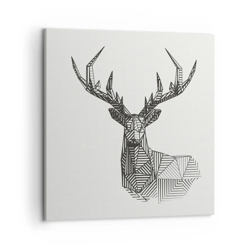 Impression sur toile - Image sur toile - Cerf dans un style cubique - 50x50 cm