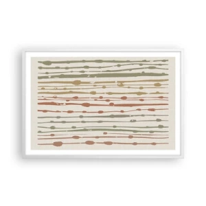 Affiche dans un cadre blanc - Poster - Notation musicale des couleurs - 91x61 cm