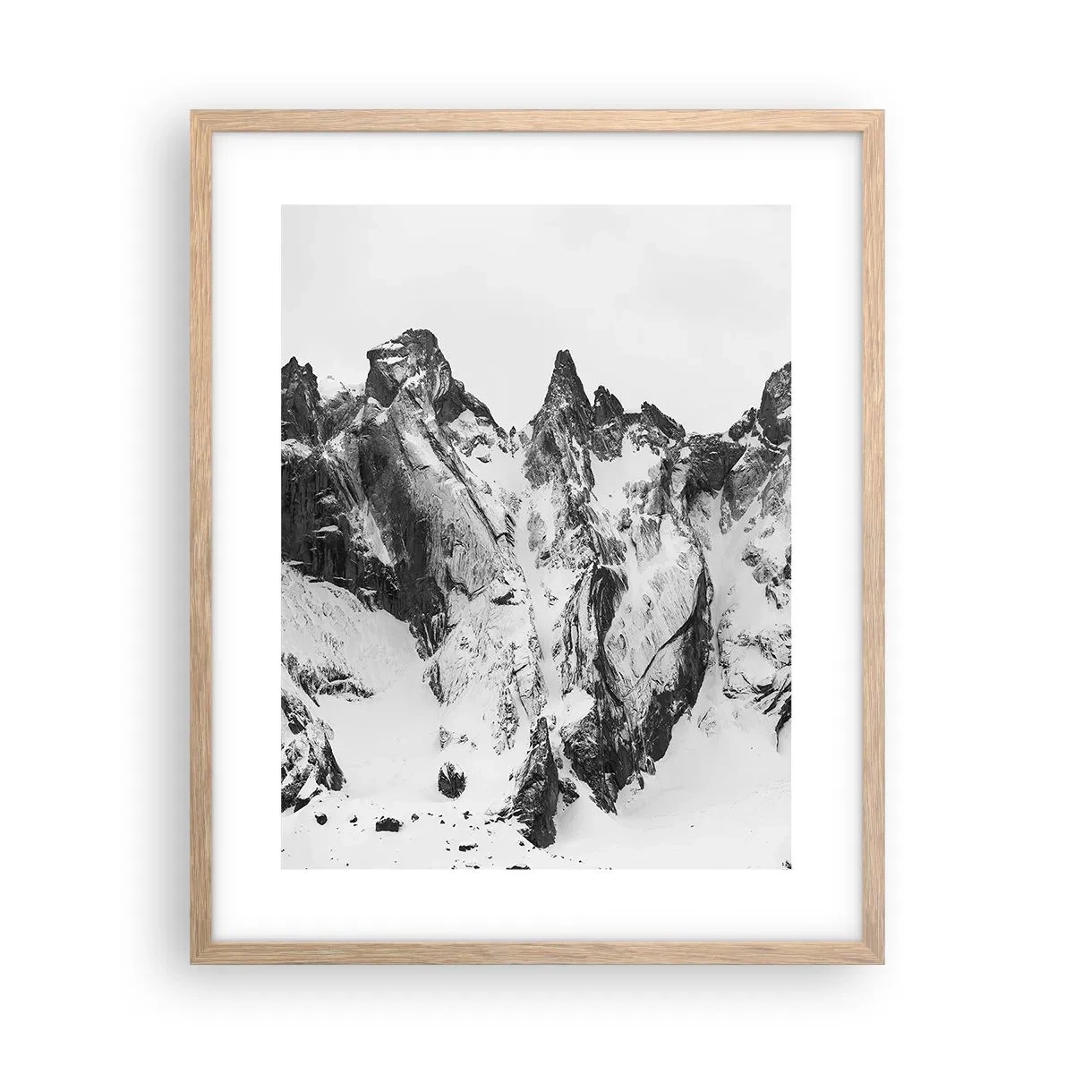 Affiche dans un chêne clair - Poster - Crête dangereuse de granit - 40x50 cm