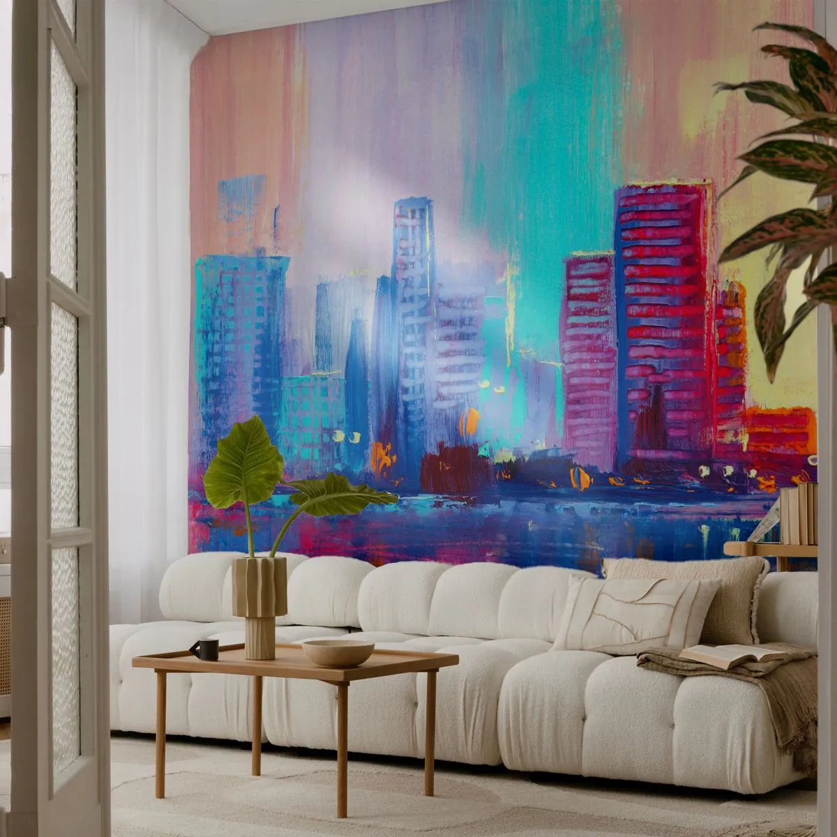Papier Peint Photo Standard Eco - Baigné de couleurs - Ville, Architecture, Morceau - 400x280 cm
