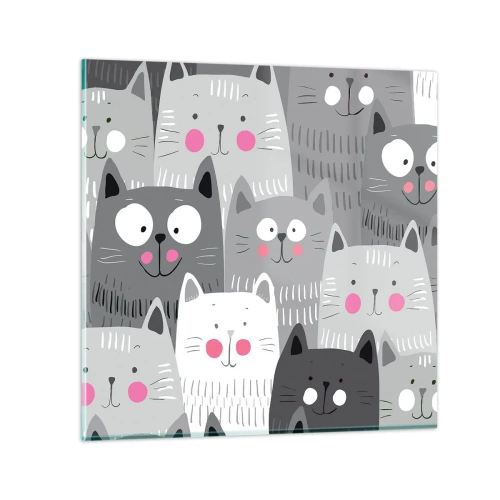 Impression sur verre - Image sur verre - Le monde des chats - 40x40 cm