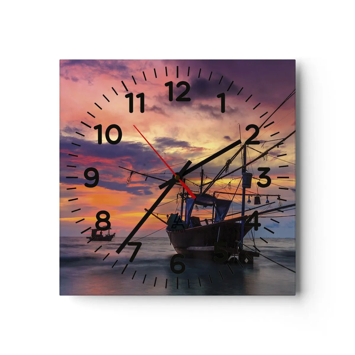 Horloge murale - Pendule murale - Soirée exotique - 40x40 cm