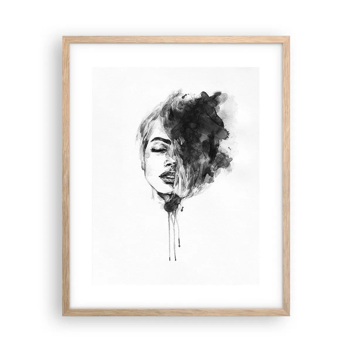 Affiche dans un chêne clair - Poster - De quoi rêve la fille - 40x50 cm