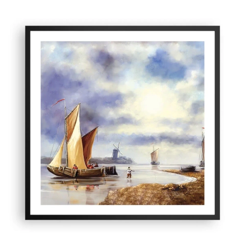 Affiche dans un cadre noir - Poster - Retour de marin - 60x60 cm