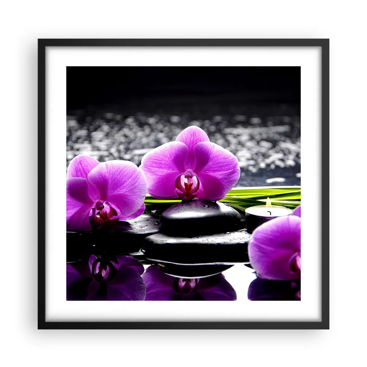 Affiche dans un cadre noir - Poster - Se noyer dans la paix et la tranquillité - 50x50 cm