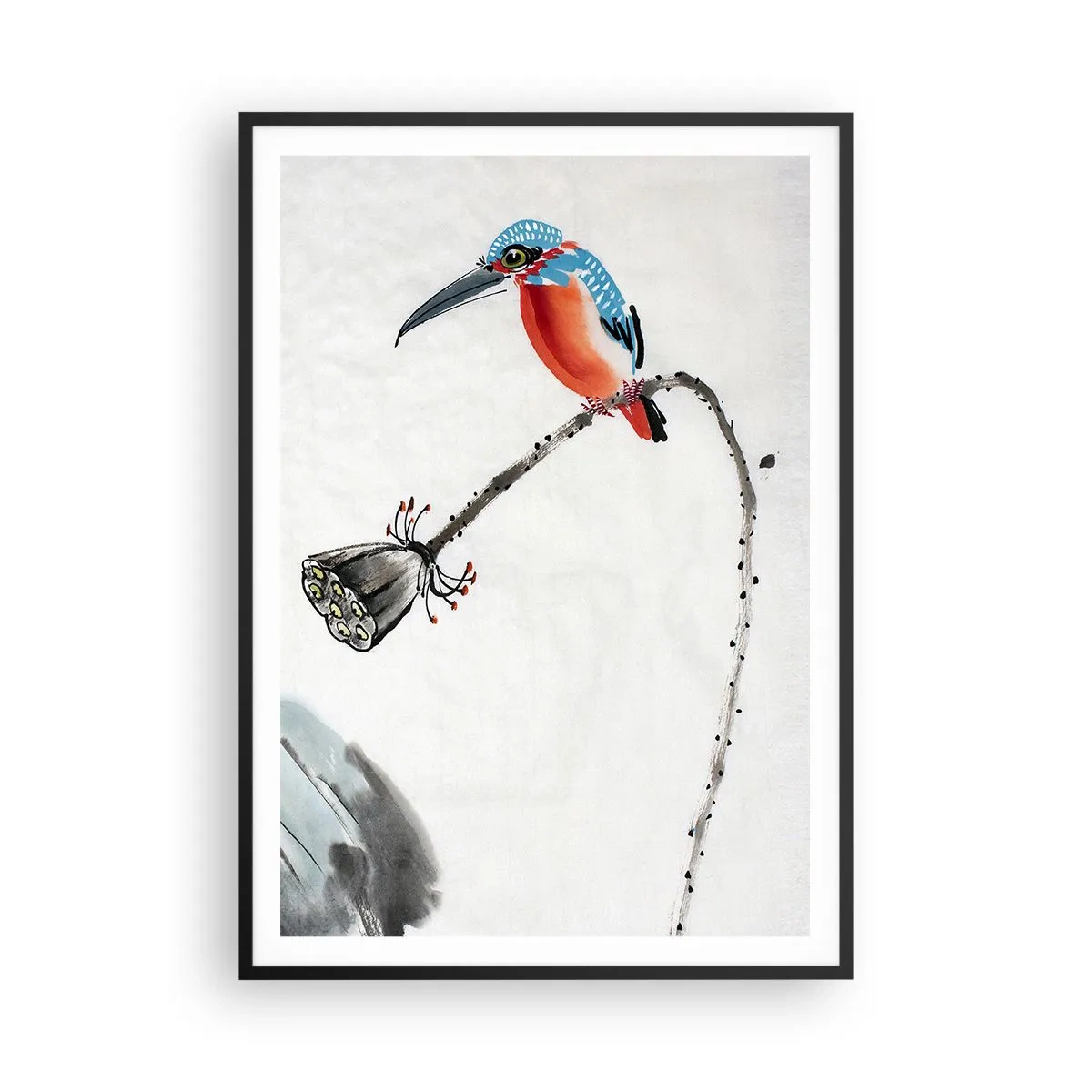 Affiche dans un cadre noir - Poster - La vie du champ - 70x100 cm