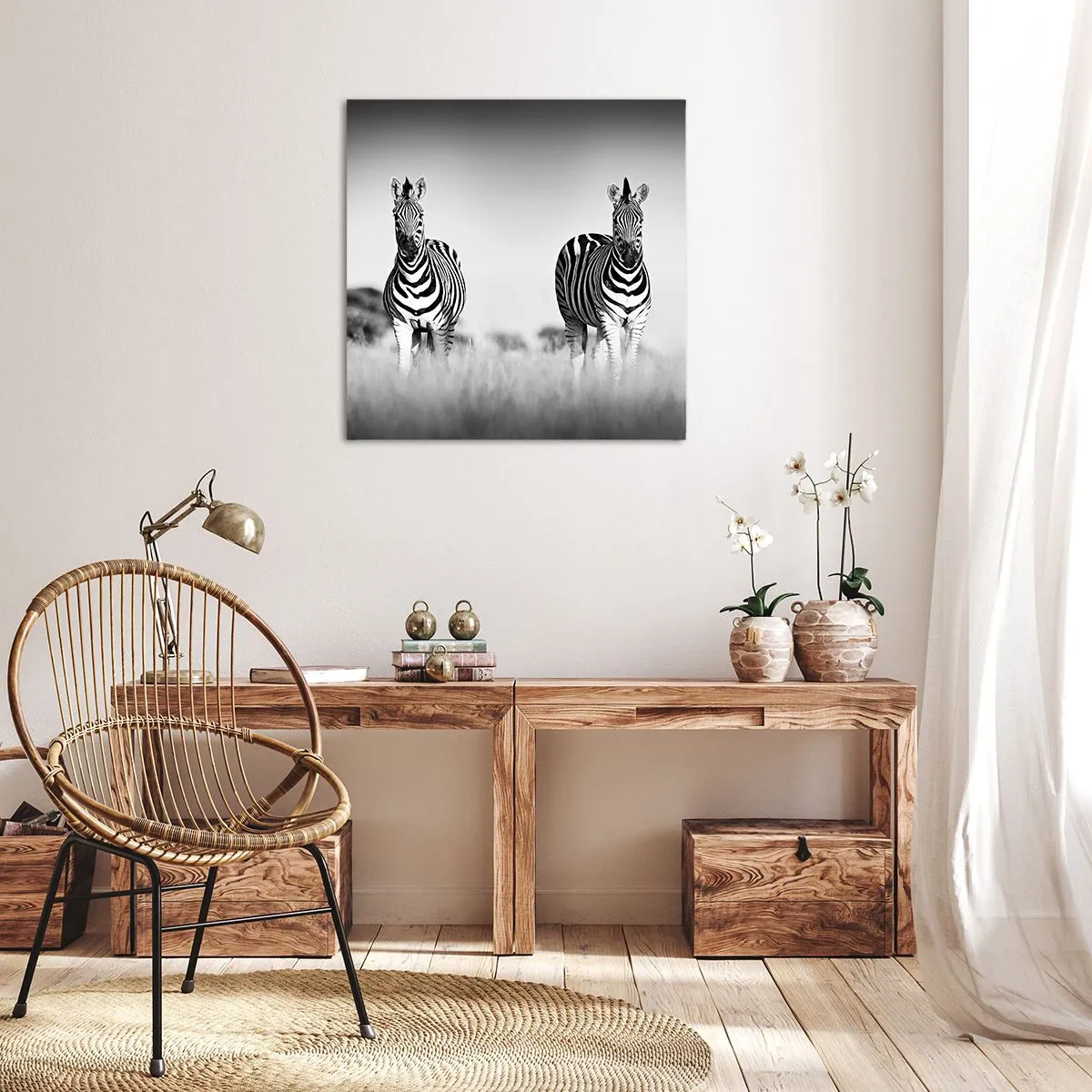 Impression sur toile - Image sur toile - Le monde est bel et bien noir et blanc - 70x70 cm