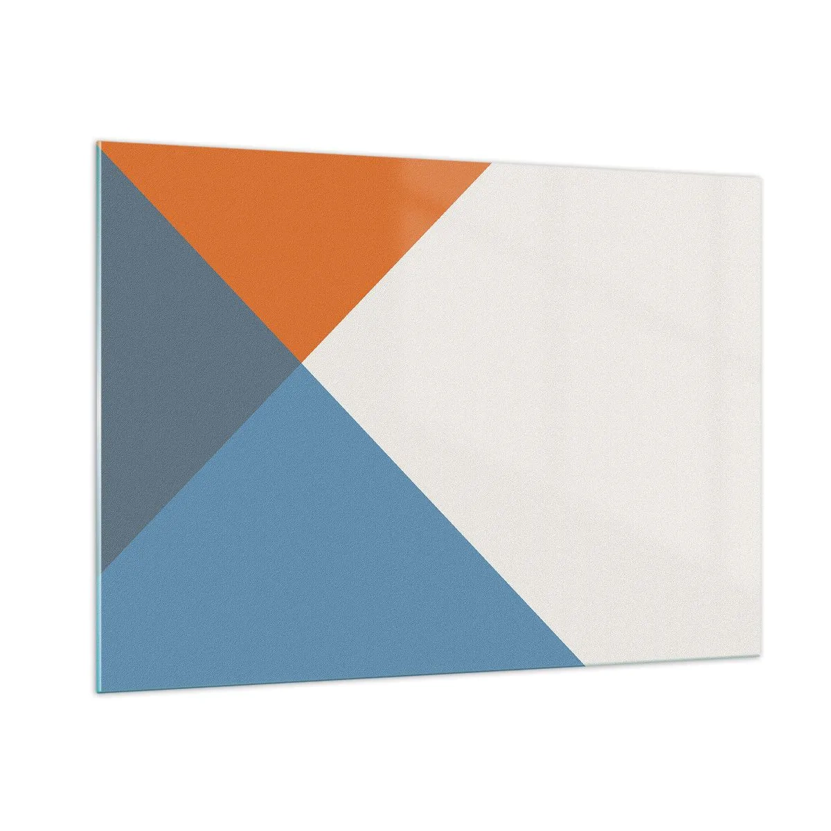 Impression sur verre - Image sur verre - Composition géométrique avec des triangles colorés - 100x70cm - Sous cette angle.... - Décoration murale moderne pour le salon et la chambre ARTTOR