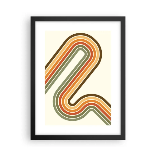 Affiche dans un cadre noir - Poster - En zig zag vers le but - 30x40 cm