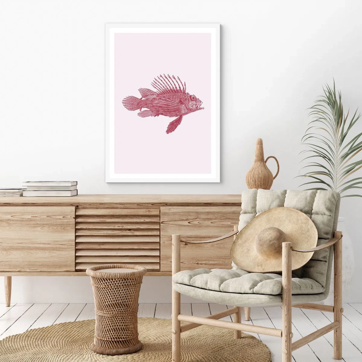 Affiche dans un cadre blanc - Poster - Un habitant des eaux exotiques - 50x70 cm