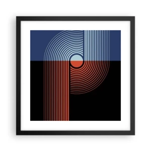 Affiche dans un cadre noir - Poster - Dans une étreinte géométrique - 40x40 cm