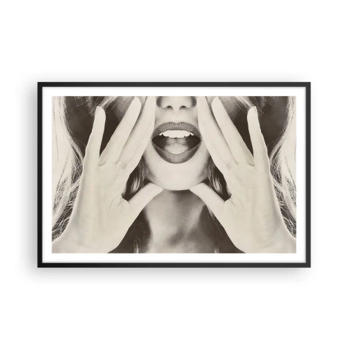 Affiche dans un cadre noir - Poster - J'arrive! - 91x61 cm