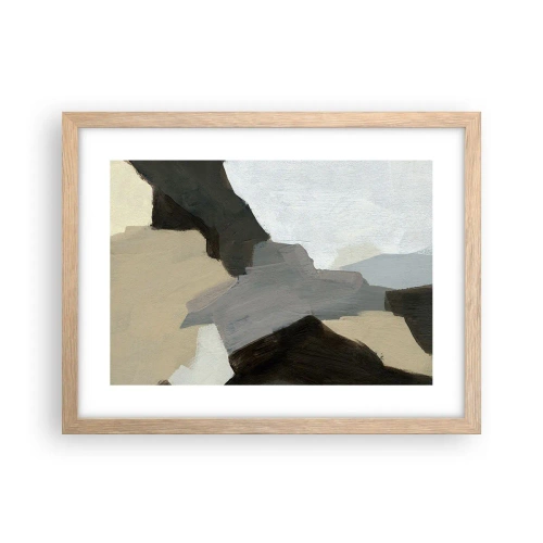 Affiche dans un chêne clair - Poster - Abstraction : le carrefour du gris - 40x30 cm