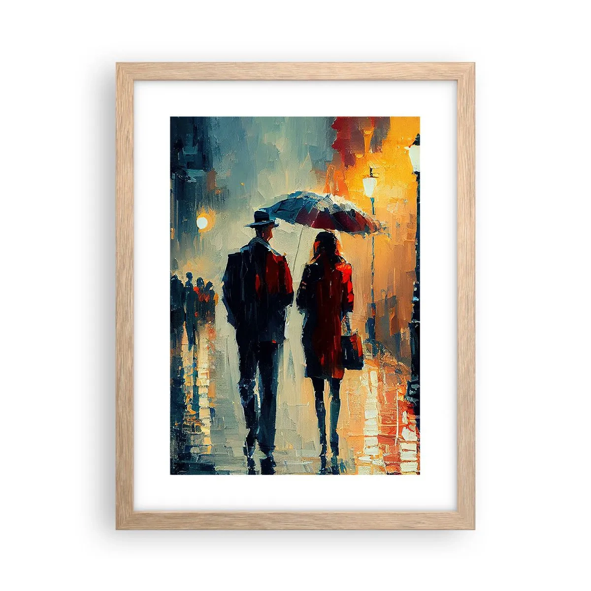 Affiche dans un chêne clair - Poster - Histoire d'amour urbaine - 30x40 cm