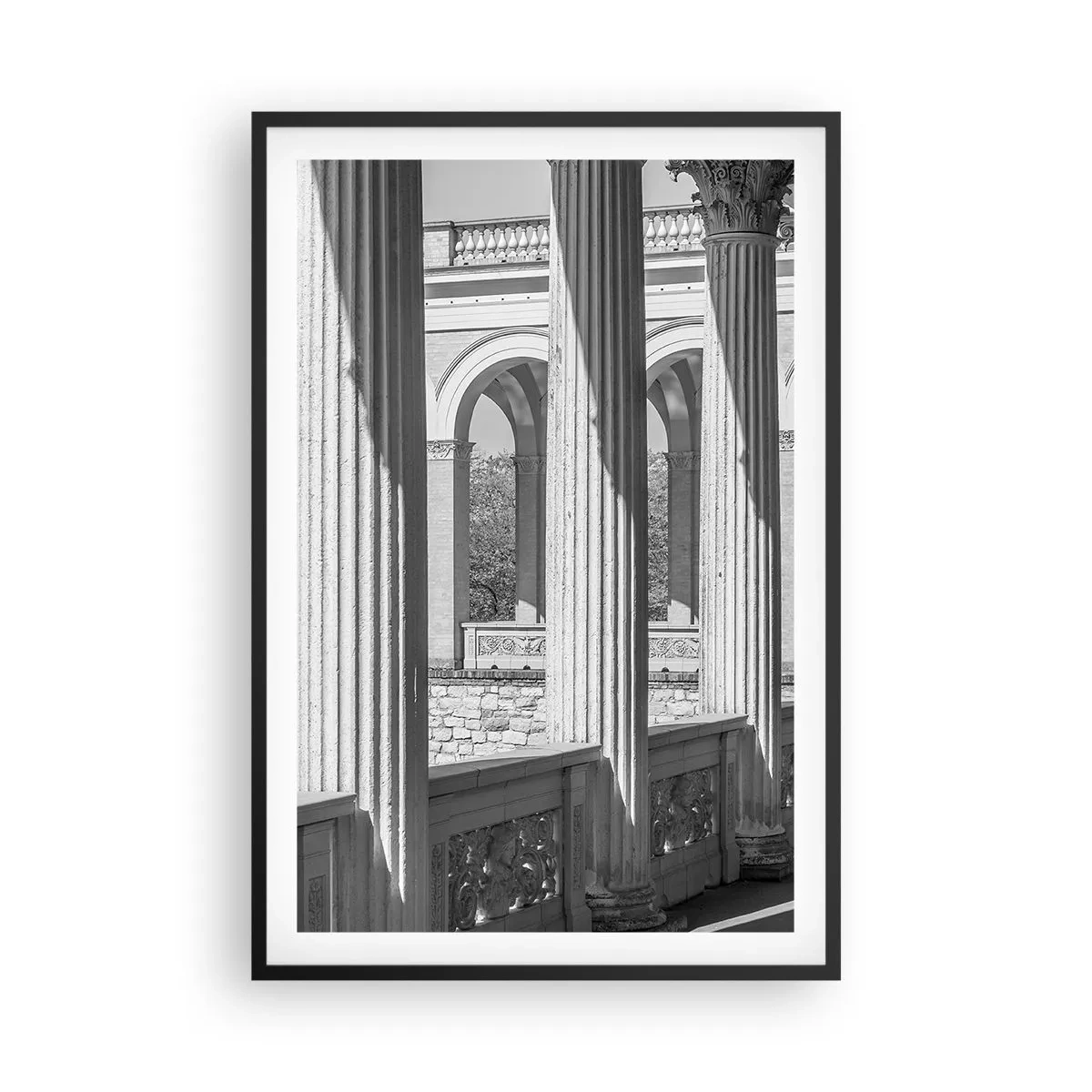 Affiche dans un cadre noir - Poster - Arcade ensoleillée - 61x91 cm
