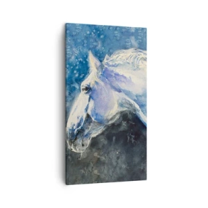 Impression sur toile - Image sur toile - Portrait dans une lueur azur - 45x80 cm