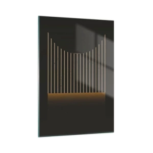 Impression sur verre - Image sur verre - Une composition minimaliste avec des lignes dans le noir - 50x70cm - Explorez les ténèbres - Décoration murale moderne pour le salon et la chambre ARTTOR