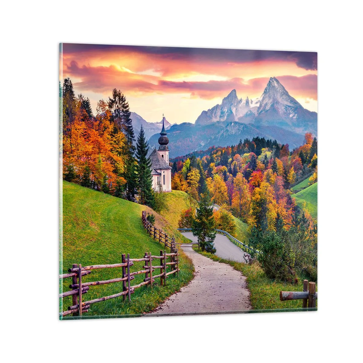 Impression sur verre - Image sur verre - Paysage comme peind - 30x30 cm