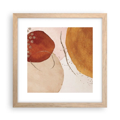 Affiche dans un chêne clair - Poster - Rondeur et mouvement - 30x30 cm