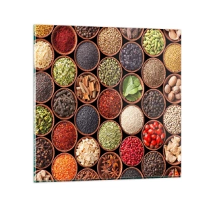 Impression sur verre - Image sur verre - Toutes les saveurs du monde - 30x30 cm