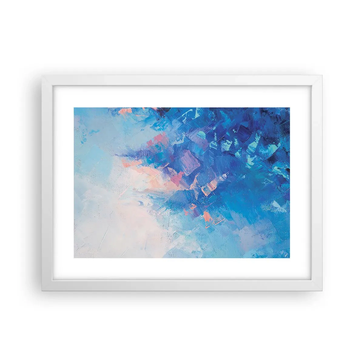 Affiche dans un cadre blanc - Poster - Abstraction hivernale - 40x30 cm
