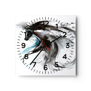 Horloge murale - Pendule murale - Galop du prince noir - 30x30 cm