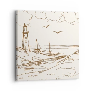 Impression sur toile - Image sur toile - Esquisse de souvenirs d'été - 30x30 cm