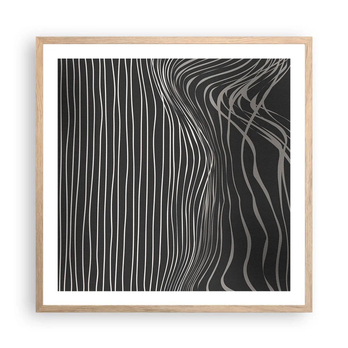 Affiche dans un chêne clair - Poster - Rythme et accent - 60x60 cm