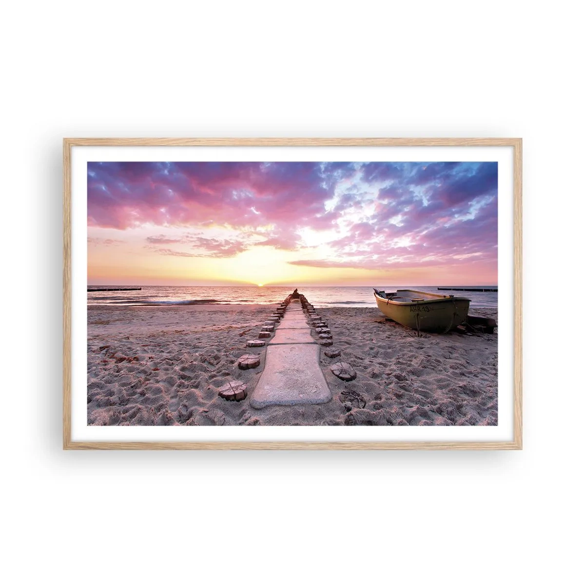 Affiche dans un chêne clair - Poster - Moment d'expérience profonde - 91x61 cm