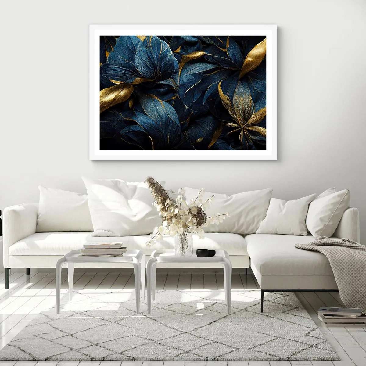 Affiche dans un cadre blanc - Poster - Des dessous dorés - 70x50 cm